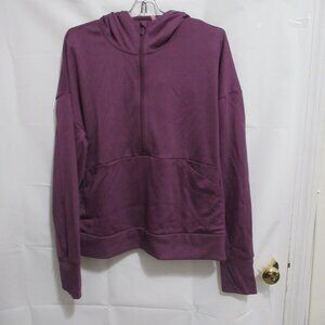 NWT All in Motion Womens large Ponte 1/2 Zip Thumbholes Hoodie Sweatshirt
